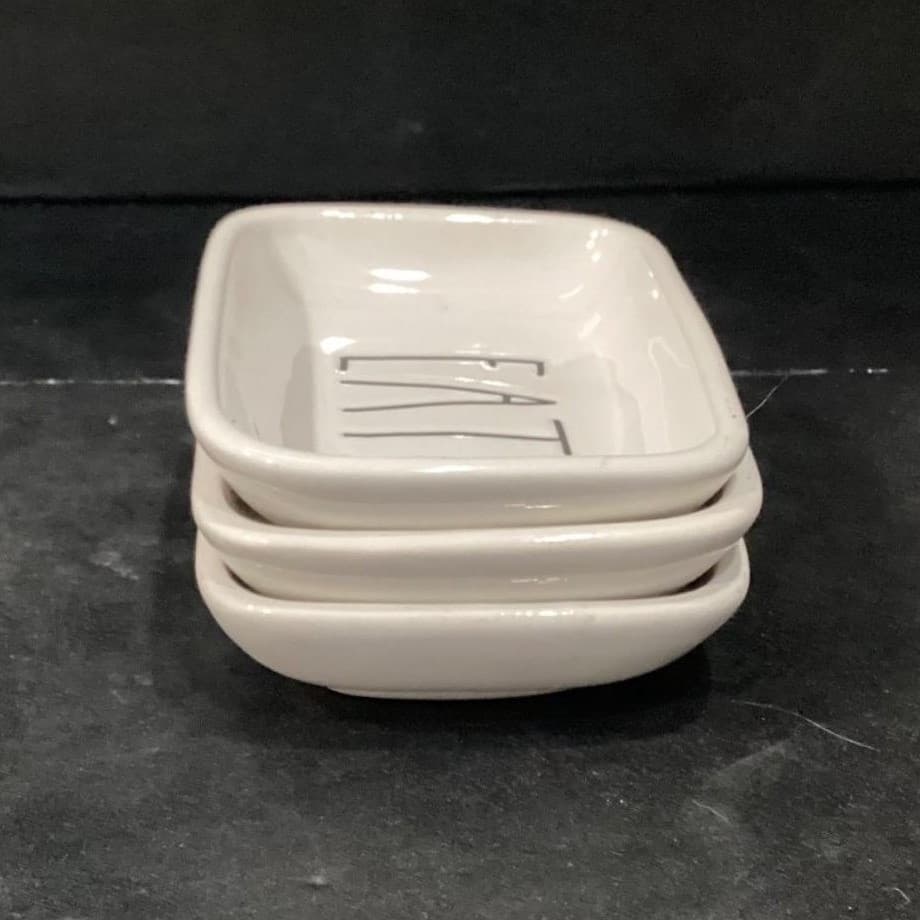 Rae Dunn "Taste Nibble Eat" Snack Platter, Four Piece Set, Farmhouse Serveware - Thumbnail 17