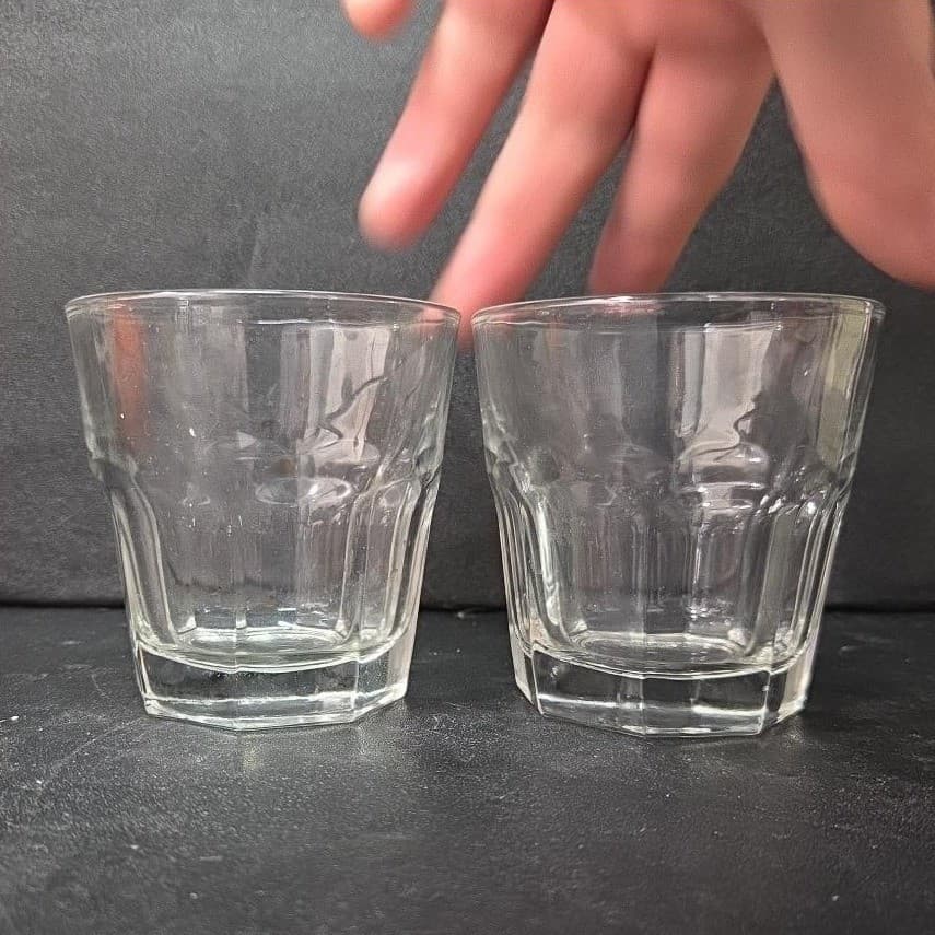 Libbey Duratuff Clear Paneled Juice Glasses, Set of 2, Vintage Clear Drinkware - Thumbnail 5