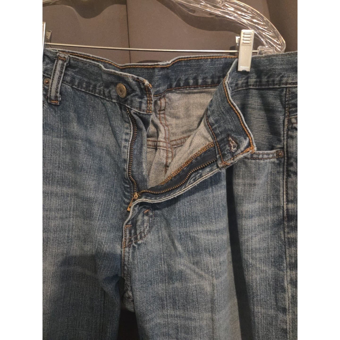 Levis 514 Straight Fit Blue Denim Jeans, Men's Medium Wash, 5 Pocket Zip Fly - Thumbnail 6