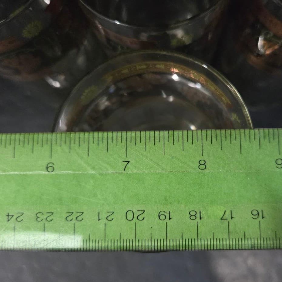 Cera Green & Golden Grapes Highball Glasses, Set of 4, Vintage Tumblers, Barware - Thumbnail 10