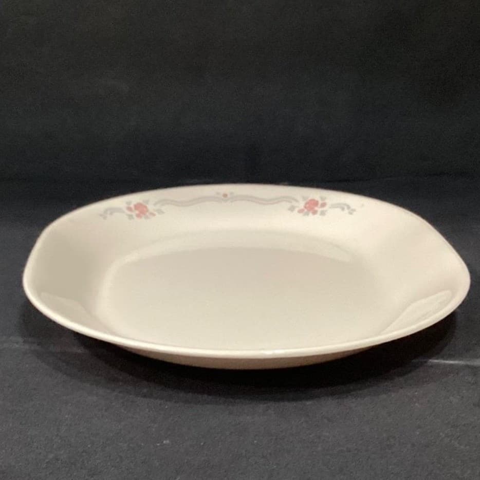 Corelle English Breakfast Oval Serving Platter, Pink Roses Blue Ribbons Vtg Tray - Thumbnail 8