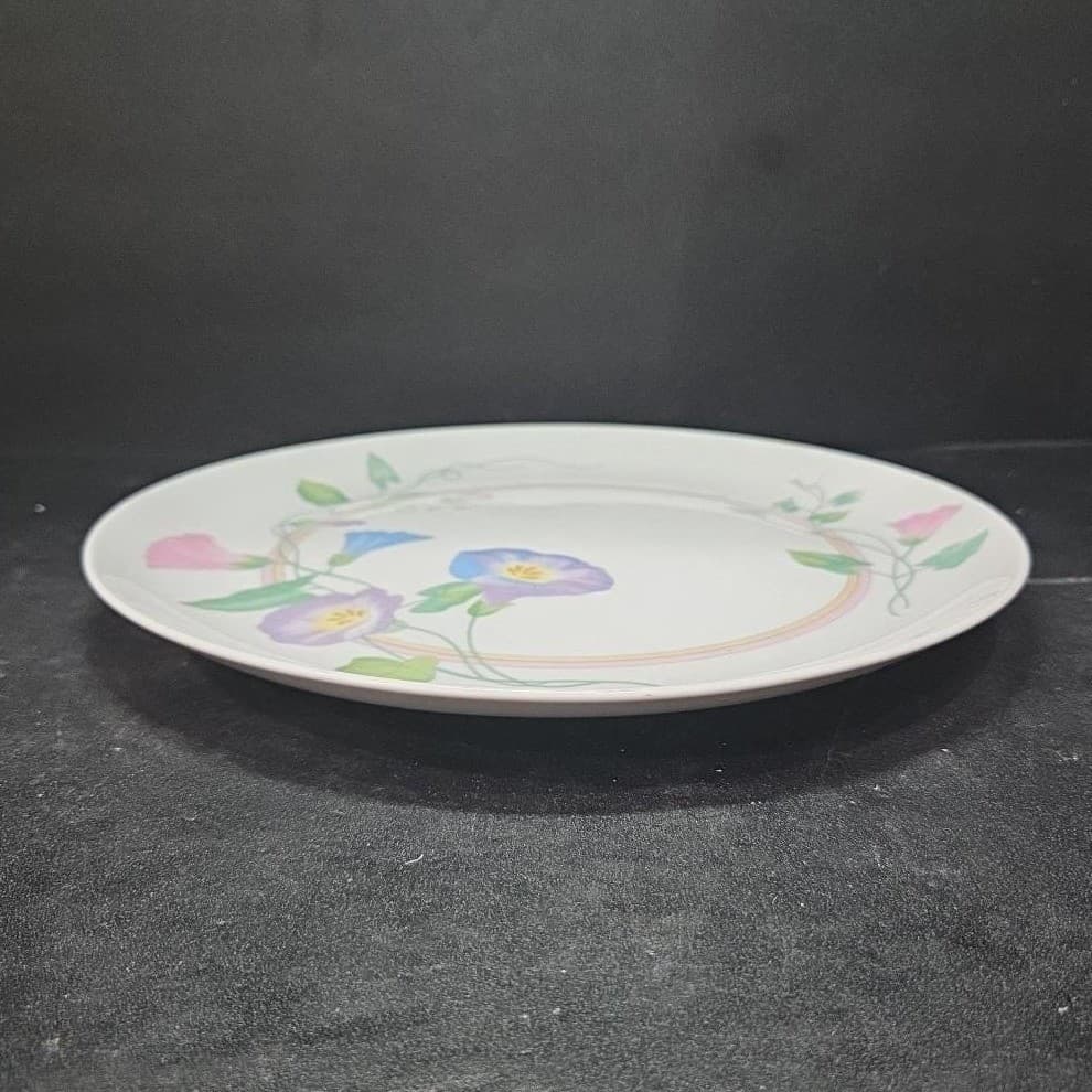 Morning Glory Design Porcelain Dinner Plate, Vintage Floral Decorative Dish - Thumbnail 8