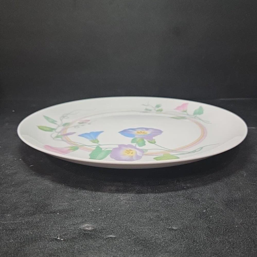 Morning Glory Design Porcelain Dinner Plate, Vintage Floral Decorative Dish - Thumbnail 5