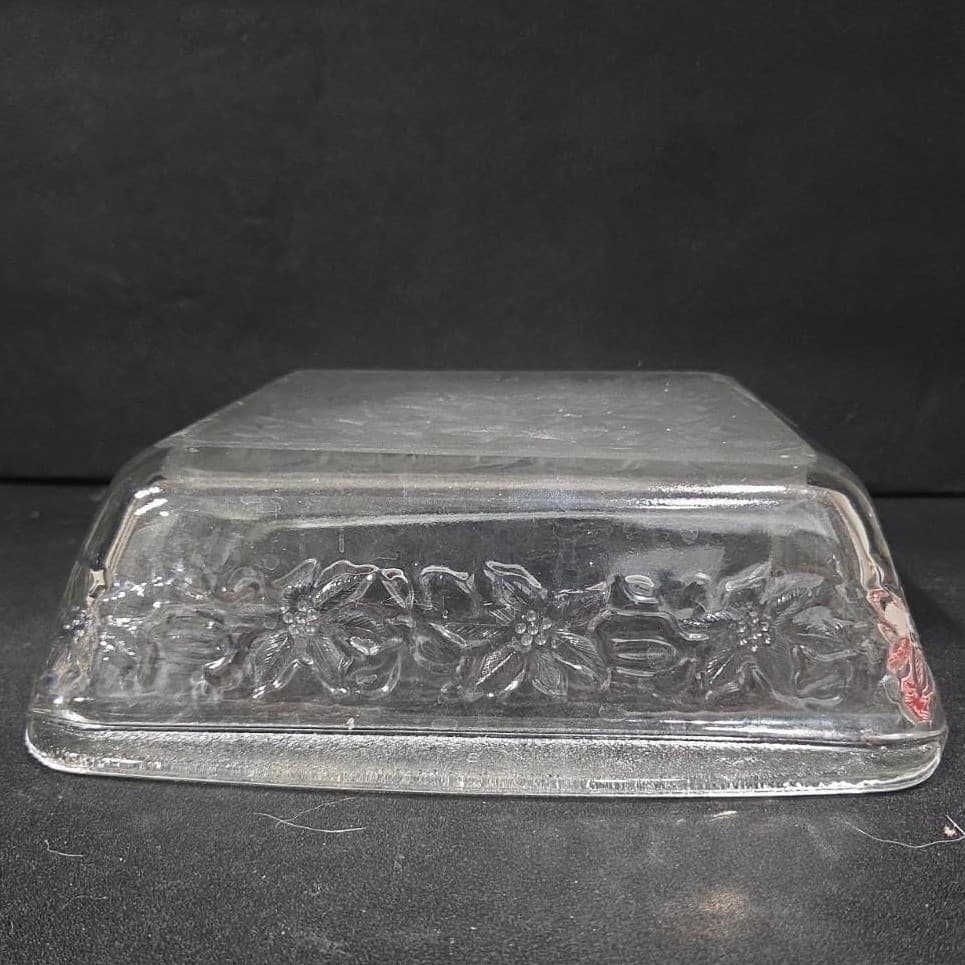 Princess House Fantasia 8X8 Casserole Dish, Vintage Frosted Poinsettia Bakeware - Thumbnail 11