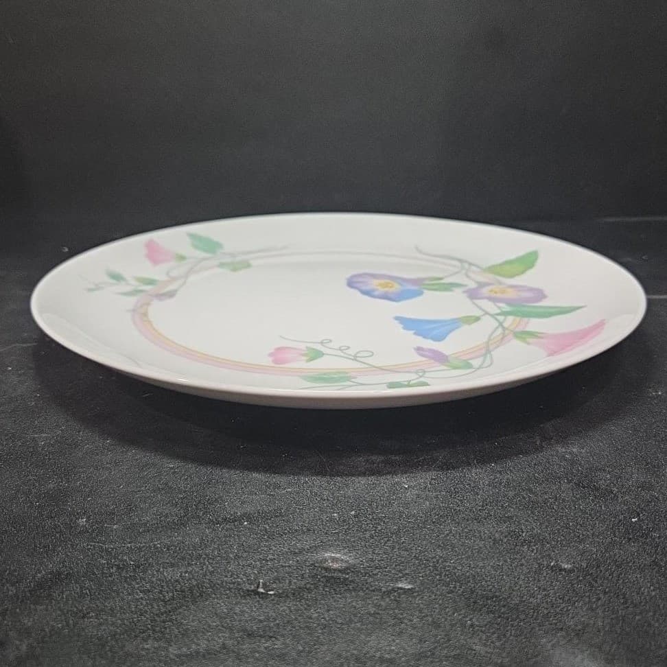 Morning Glory Design Porcelain Dinner Plate, Vintage Floral Decorative Dish - Thumbnail 6
