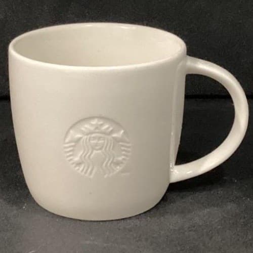 Starbucks White Ceramic Mu, Embossed Siren Logo, Vintage Style Coffee Cup - Thumbnail 9