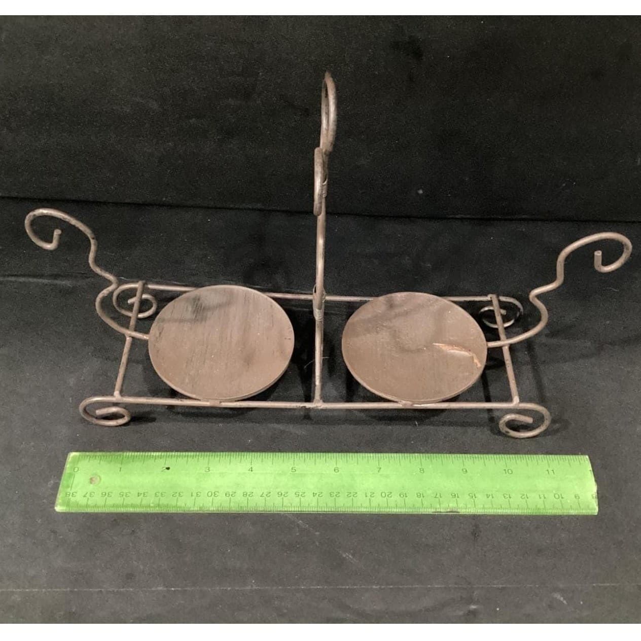 Ceramic Lidded Pots on Metal Stand, Decorative Candle Holders, Five Piece Set - Thumbnail 12