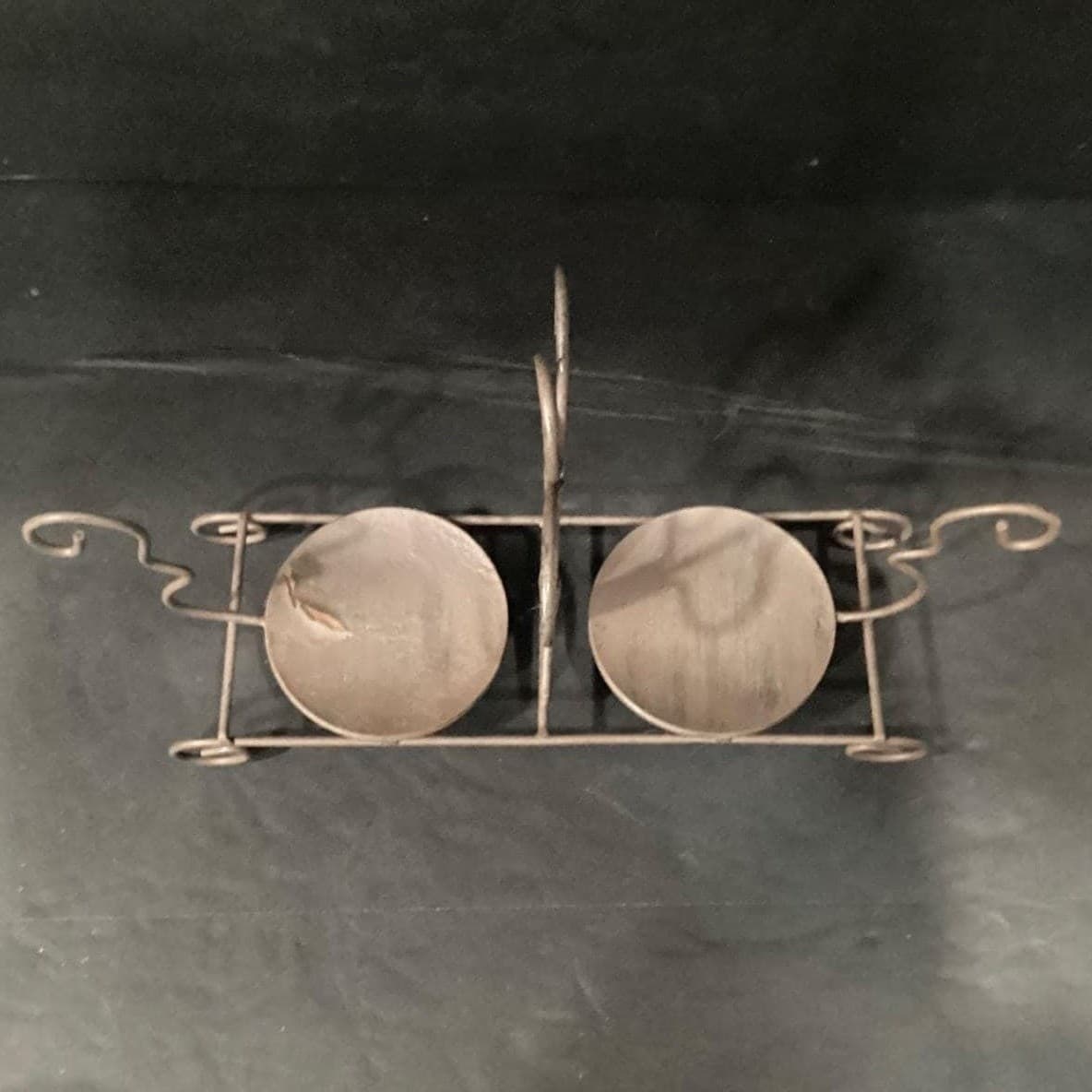 Ceramic Lidded Pots on Metal Stand, Decorative Candle Holders, Five Piece Set - Thumbnail 14