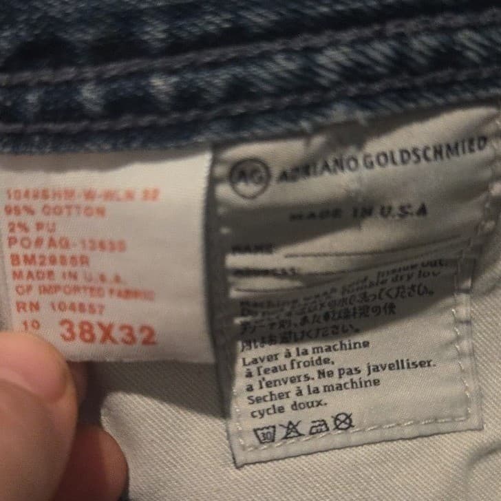 AG Adriano Goldschmied The Protege Straight Leg Blue Jeans, Men's 38x32, USA - Thumbnail 8