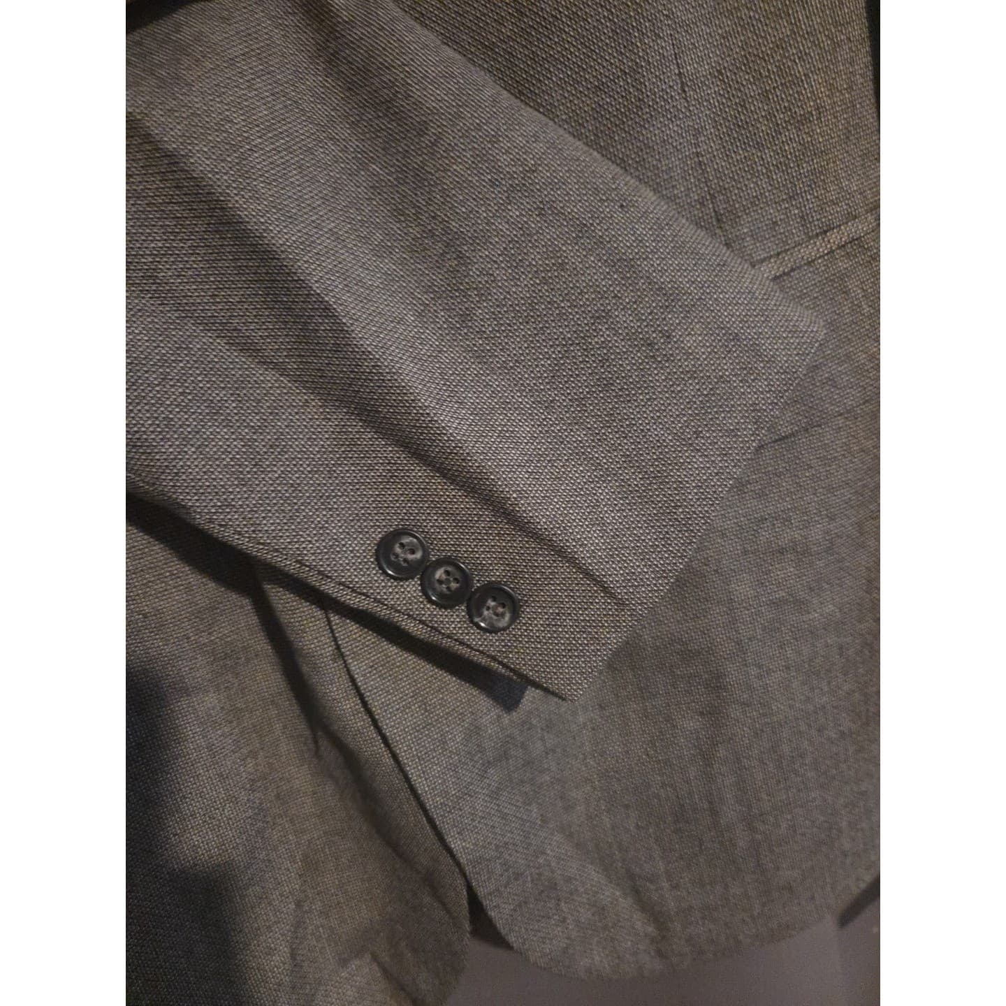 Haggar Clothing Gray Textured Two Button Blazer, Men's 42S Sport Coat Jacket - Thumbnail 7