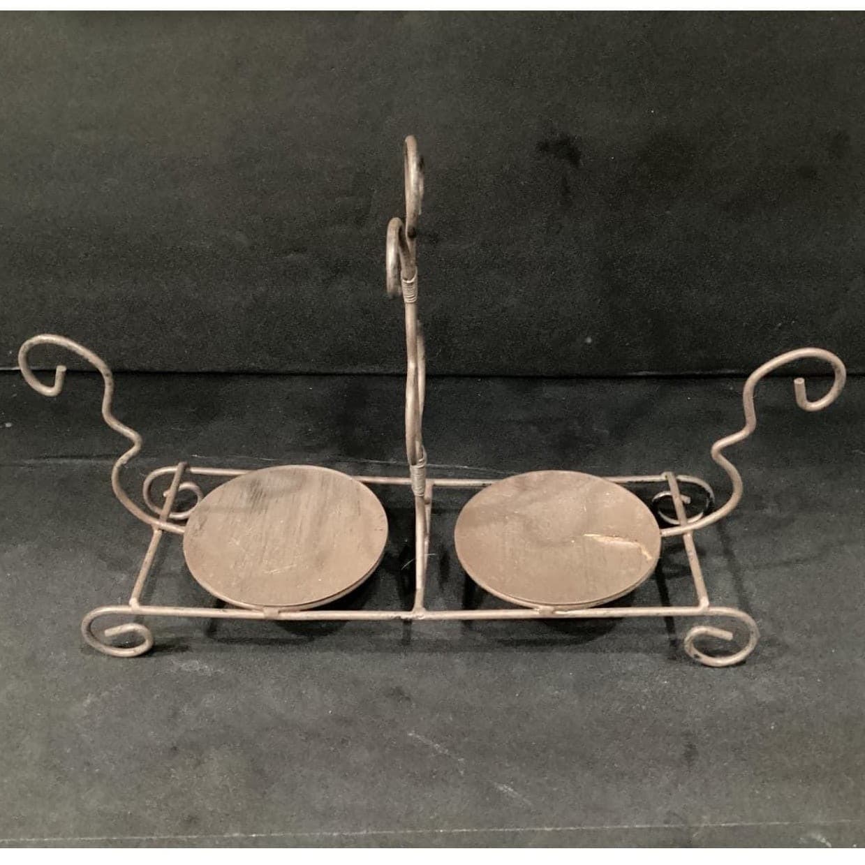 Ceramic Lidded Pots on Metal Stand, Decorative Candle Holders, Five Piece Set - Thumbnail 15