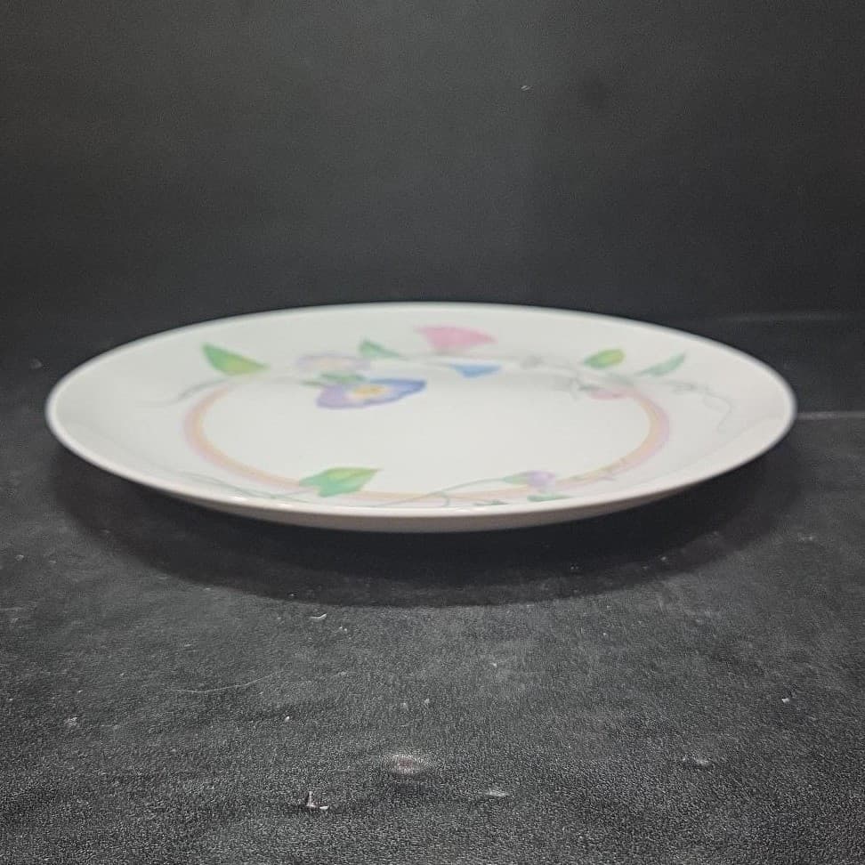 Morning Glory Design Porcelain Dinner Plate, Vintage Floral Decorative Dish - Thumbnail 7