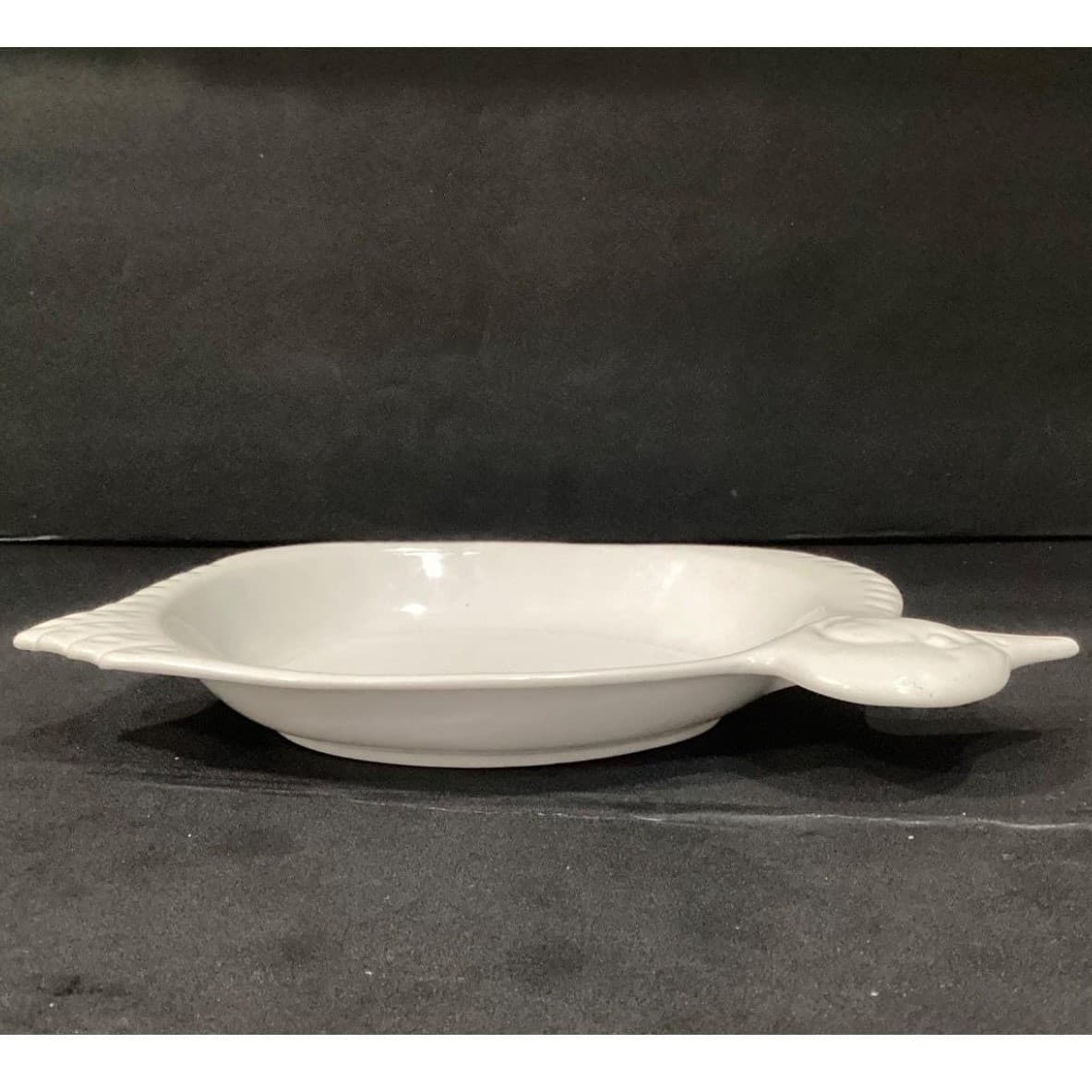 White Ceramic Duck Shaped Platter, Vintage Japan Glossy Serving Dish Centerpiece - Thumbnail 9