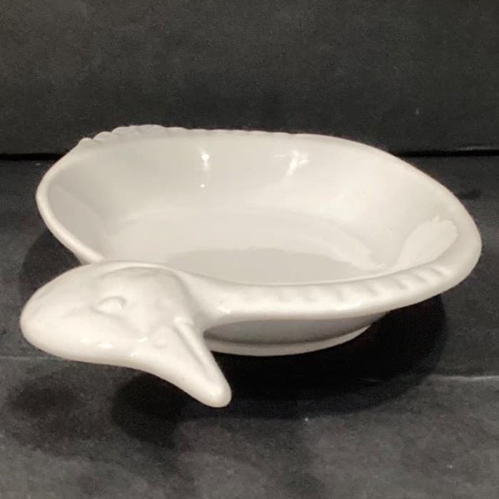 White Ceramic Duck Shaped Platter, Vintage Japan Glossy Serving Dish Centerpiece - Thumbnail 8