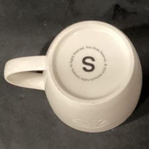 Starbucks White Ceramic Mu, Embossed Siren Logo, Vintage Style Coffee Cup - Thumbnail 5
