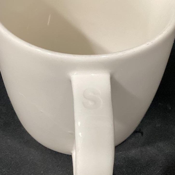 Starbucks White Ceramic Mu, Embossed Siren Logo, Vintage Style Coffee Cup - Thumbnail 7