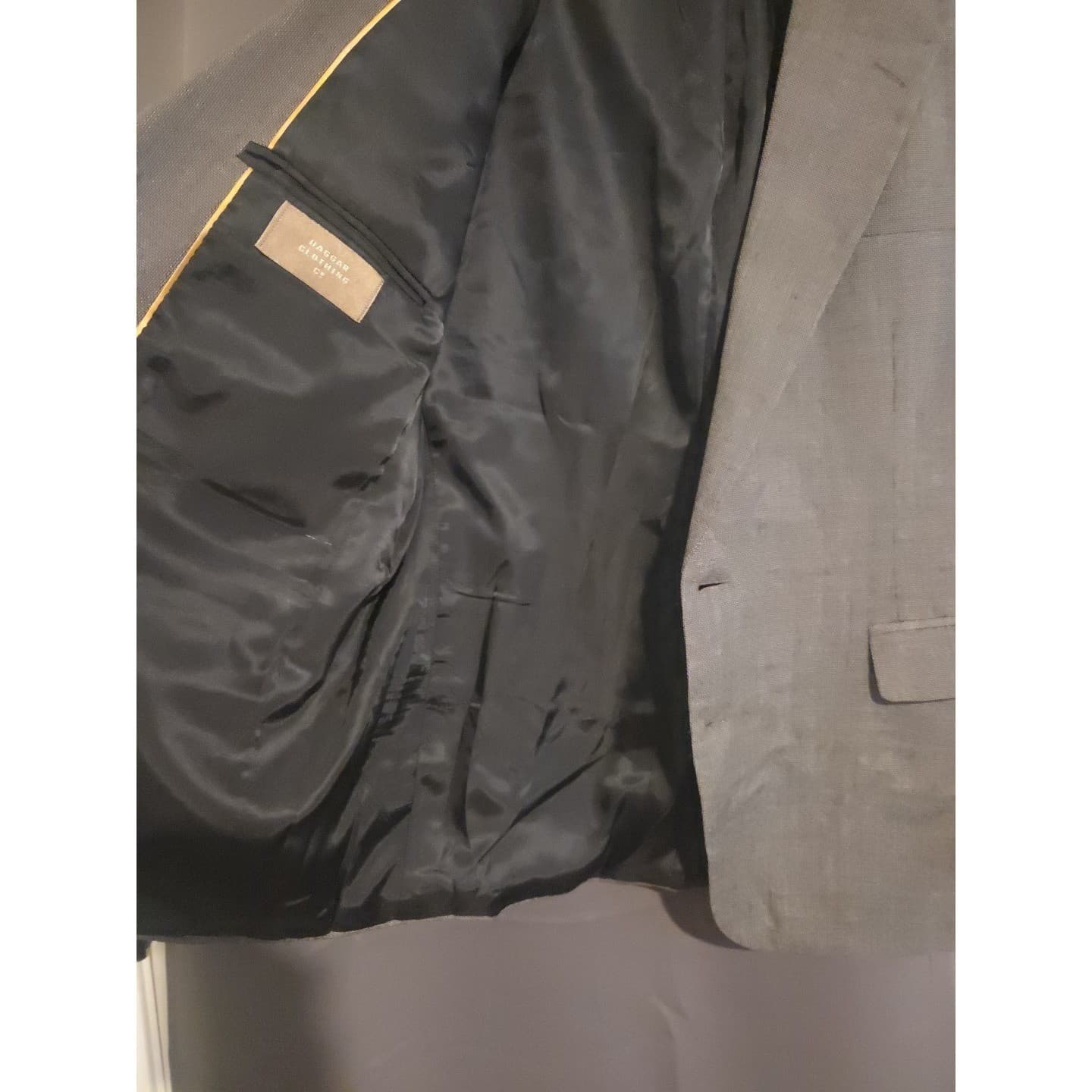Haggar Clothing Gray Textured Two Button Blazer, Men's 42S Sport Coat Jacket - Thumbnail 8