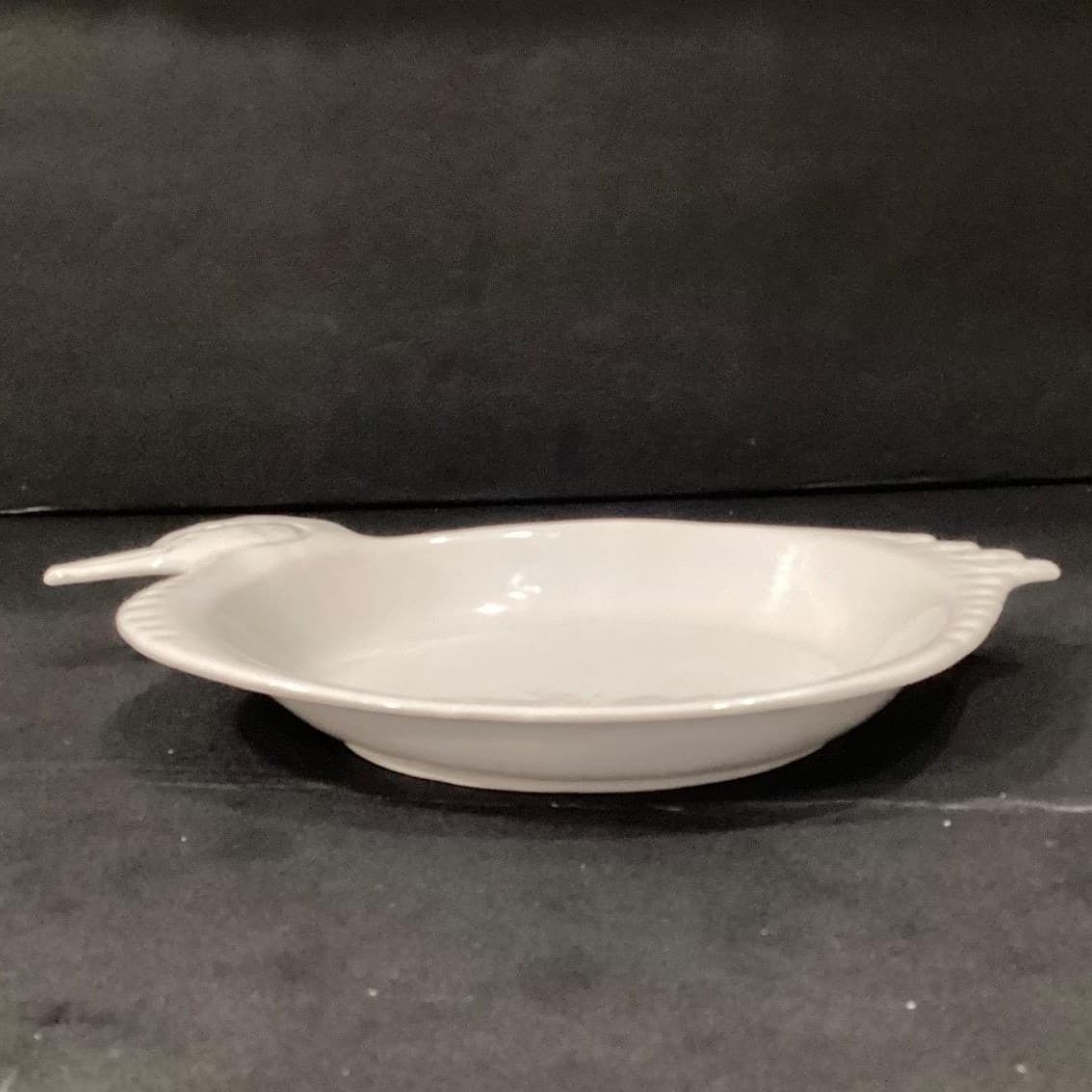 White Ceramic Duck Shaped Platter, Vintage Japan Glossy Serving Dish Centerpiece - Thumbnail 7