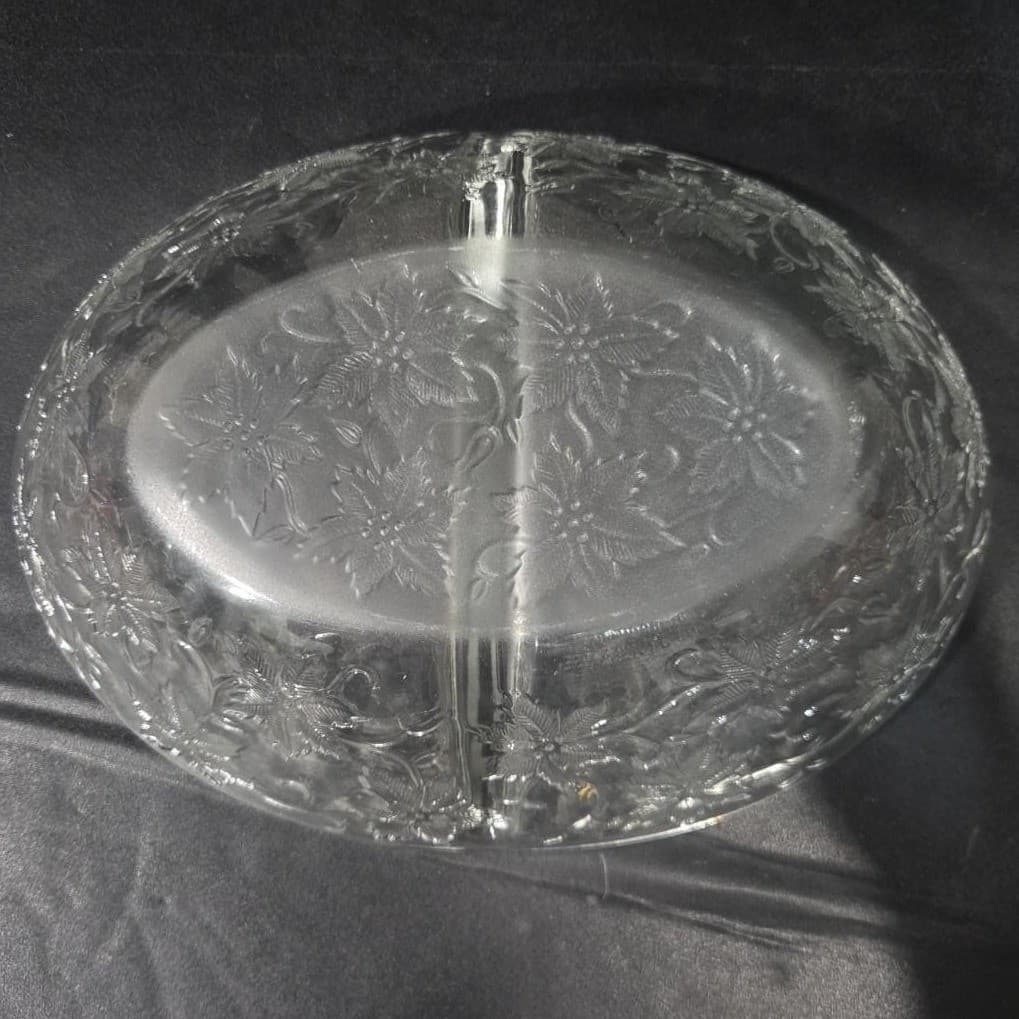 Princess House Fantasia Oval Divided Serving Bowl, Vintage Crystal Serveware - Thumbnail 5