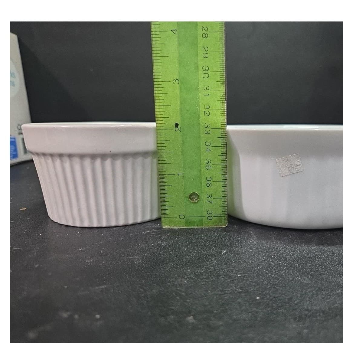 Bali White Ceramic Bowls, Set of 3, Ribbed Design, Vtg Glossy Glaze Kitchenware - Thumbnail 7