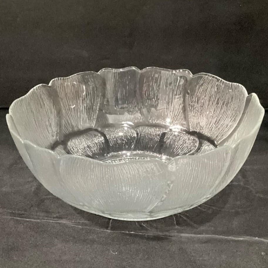 Arcoroc Fleur Serving Bowl, Vintage Clear Tempered Glass Replacement Centerpiece - Thumbnail 7