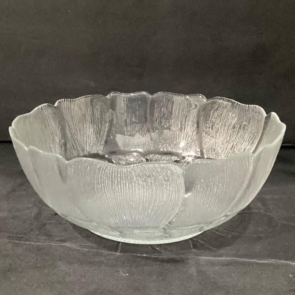 Arcoroc Fleur Serving Bowl, Vintage Clear Tempered Glass Replacement Centerpiece - Thumbnail 6