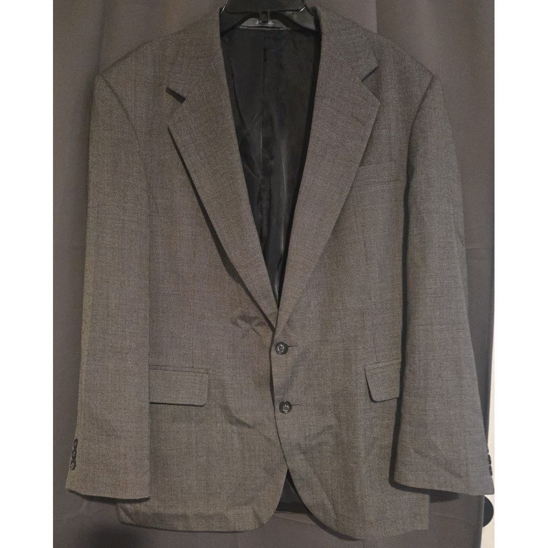 Haggar Clothing Gray Textured Two Button Blazer, Men's 42S Sport Coat Jacket - Thumbnail 3