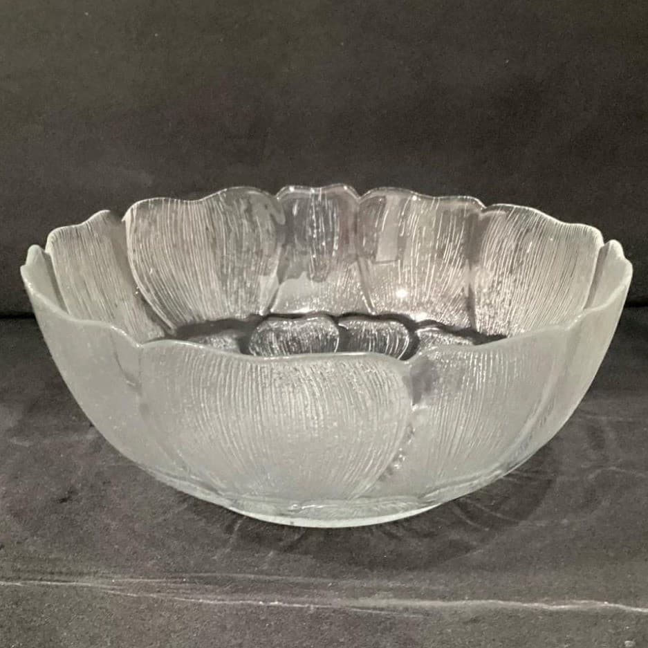 Arcoroc Fleur Serving Bowl, Vintage Clear Tempered Glass Replacement Centerpiece - Thumbnail 10