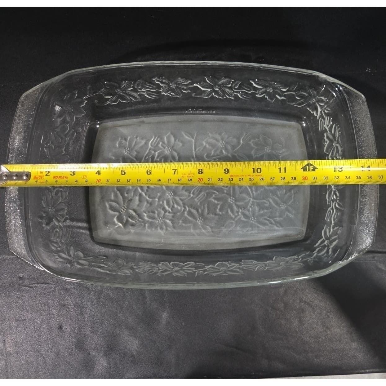 Princess House Fantasia Crystal Baking Pan #531, Vintage Poinsettia Bakeware - Thumbnail 2