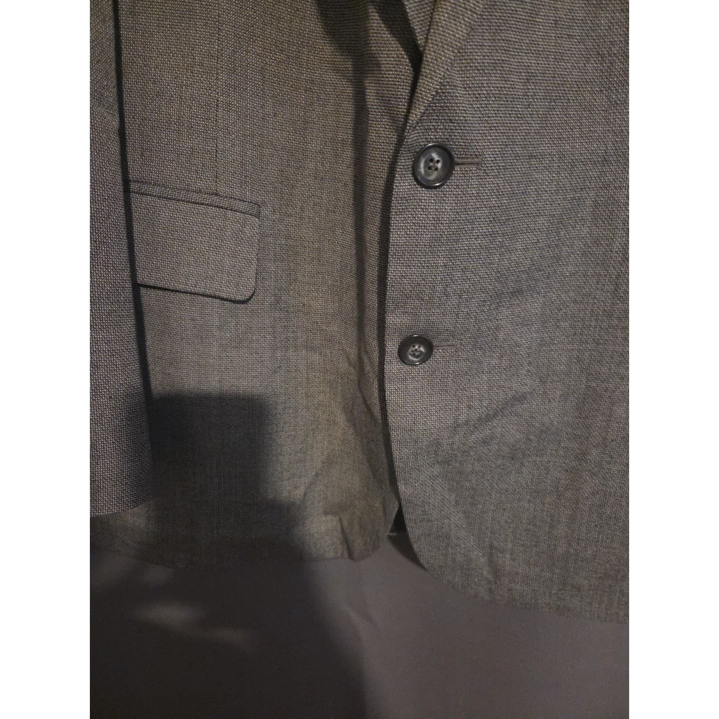 Haggar Clothing Gray Textured Two Button Blazer, Men's 42S Sport Coat Jacket - Thumbnail 6