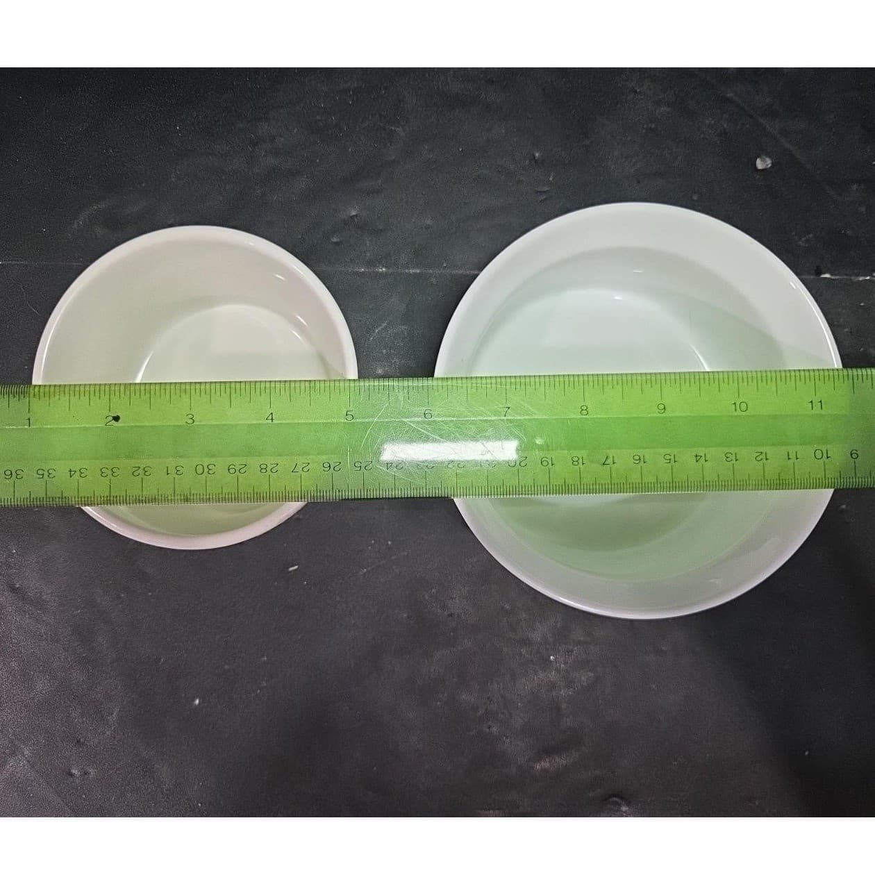 Bali White Ceramic Bowls, Set of 3, Ribbed Design, Vtg Glossy Glaze Kitchenware - Thumbnail 9