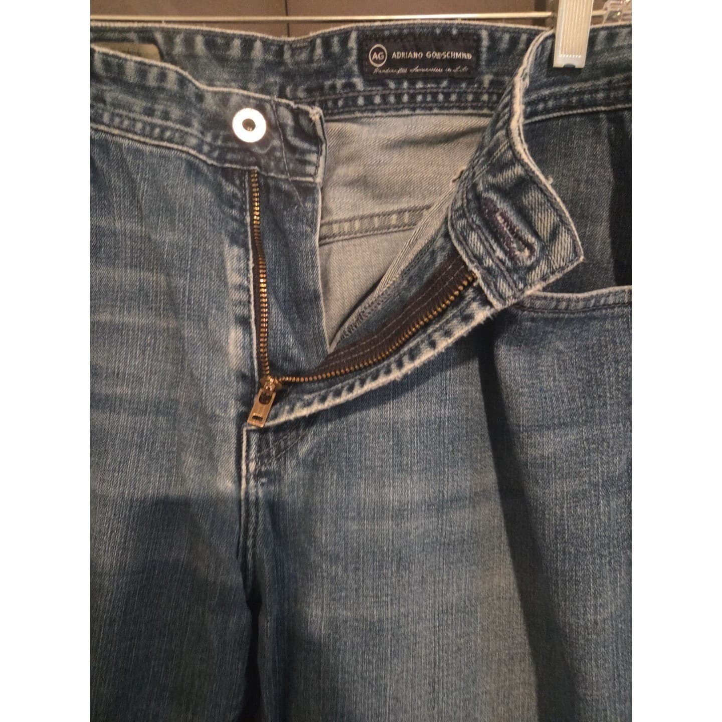 AG Adriano Goldschmied The Protege Straight Leg Blue Jeans, Men's 38x32, USA - Thumbnail 7