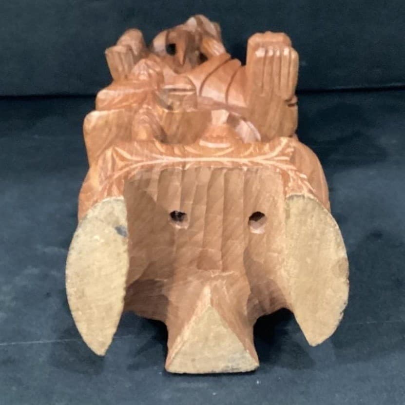 Asian Hand-Carved Wood Figurine, Medicine Man With Child, Chinese Folk Art - Thumbnail 4