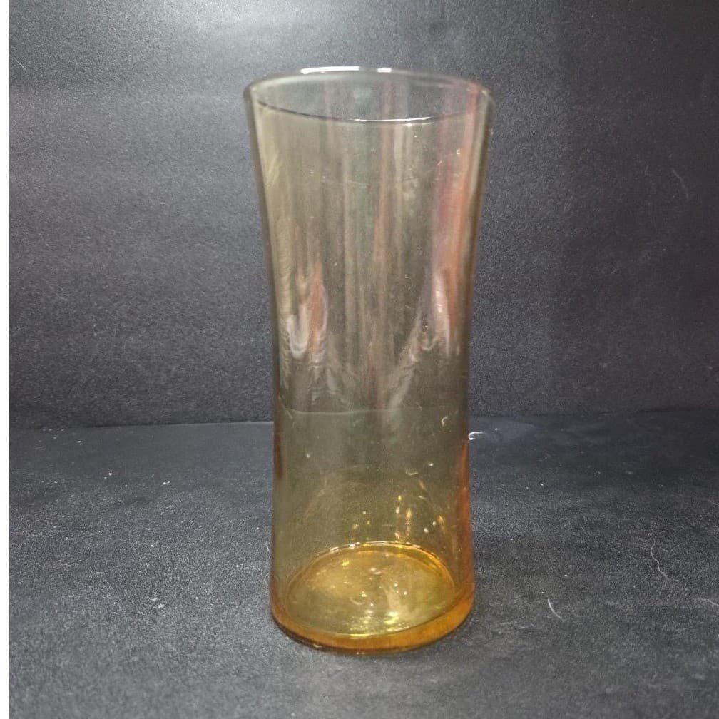 Libbey Amber Glass Tumbler, Vintage Honey Gold Iced Tea Highball, MCM Drinkware - Thumbnail 2