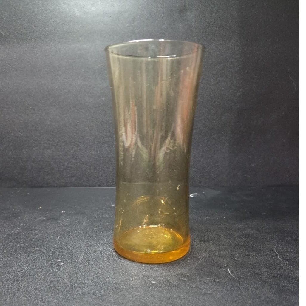 Libbey Amber Glass Tumbler, Vintage Honey Gold Iced Tea Highball, MCM Drinkware - Thumbnail 3
