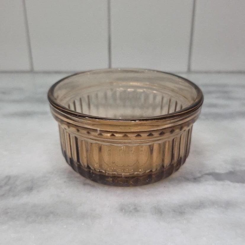 Anchor Hocking Amber Ramekin #1434, Vintage Custard Dish, Brown Kitchenware - Thumbnail 2