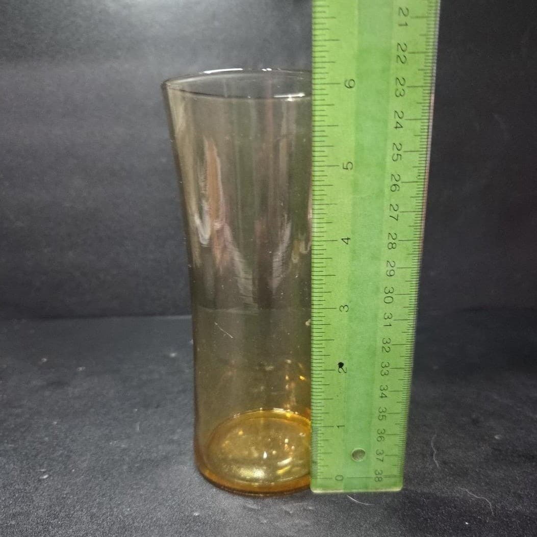Libbey Amber Glass Tumbler, Vintage Honey Gold Iced Tea Highball, MCM Drinkware - Thumbnail 9