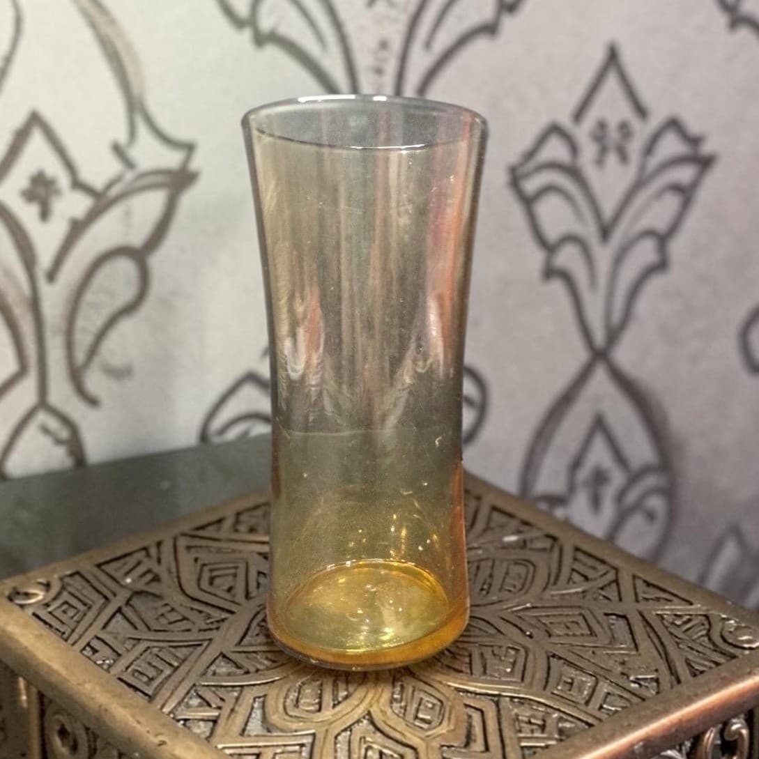 Libbey Amber Glass Tumbler, Vintage Honey Gold Iced Tea Highball, MCM Drinkware