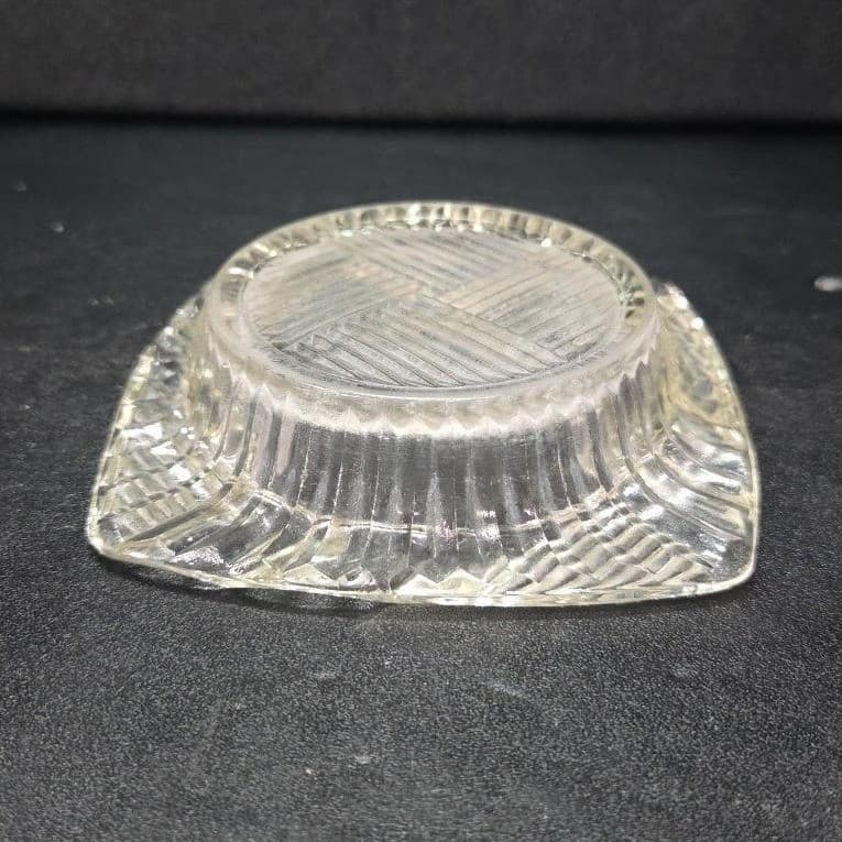 Art Deco Square Ashtray, Vintage Heavy Glass, Replacement Coffee Table Accent - Thumbnail 7