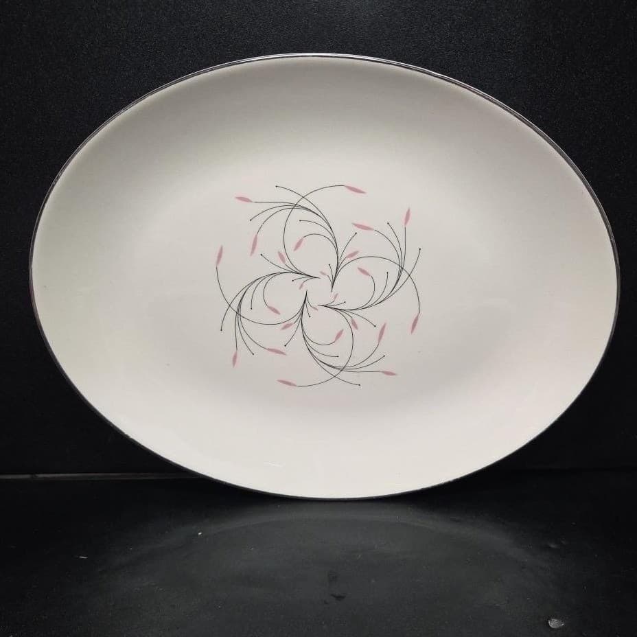 Homer Laughlin Rhythm Oval Serving Platter, Vintage Mid Century China, Tableware - Thumbnail 2