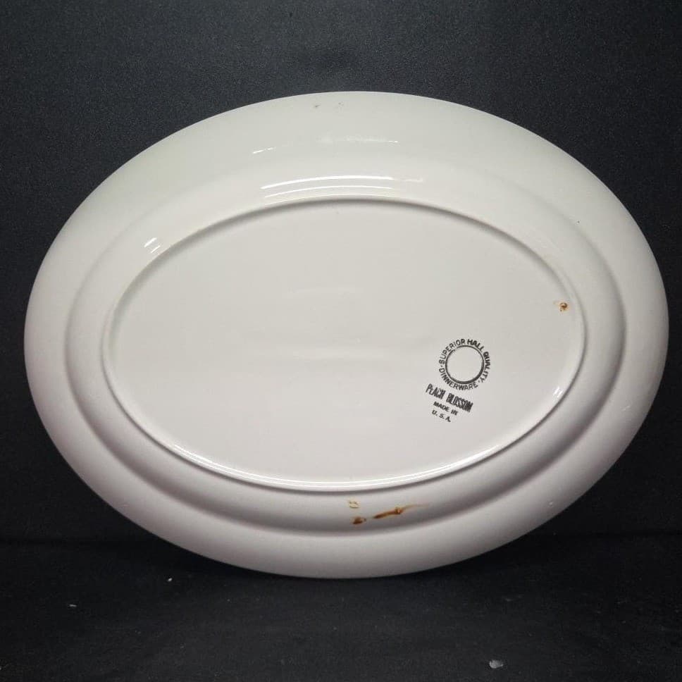 Superior Hall Quality Peach Blossom Oval Platter, Vintage Floral Serving Tray - Thumbnail 3