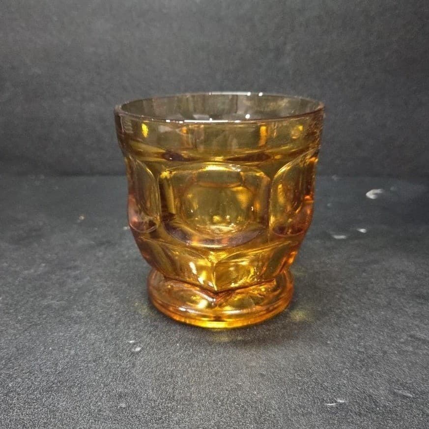 Libbey Ashburton Amber Rock Glass, Vintage MCM Barware, Replacement Drinkware - Thumbnail 5