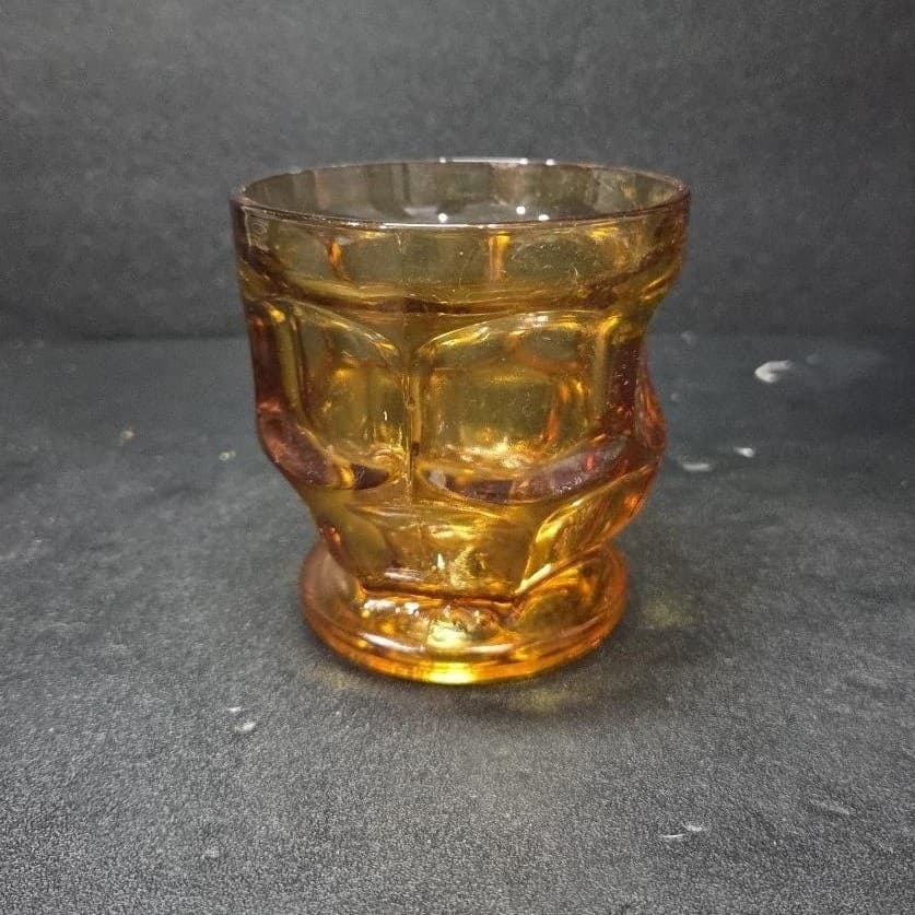Libbey Ashburton Amber Rock Glass, Vintage MCM Barware, Replacement Drinkware - Thumbnail 2
