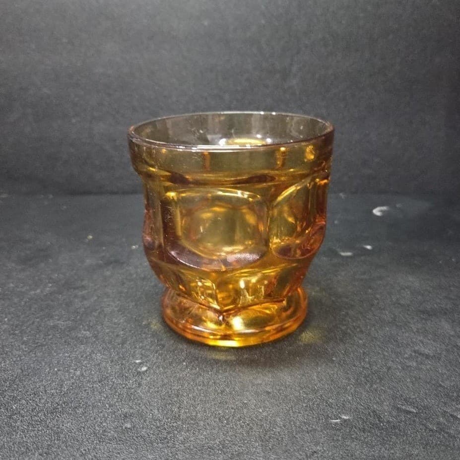 Libbey Ashburton Amber Rock Glass, Vintage MCM Barware, Replacement Drinkware - Thumbnail 4