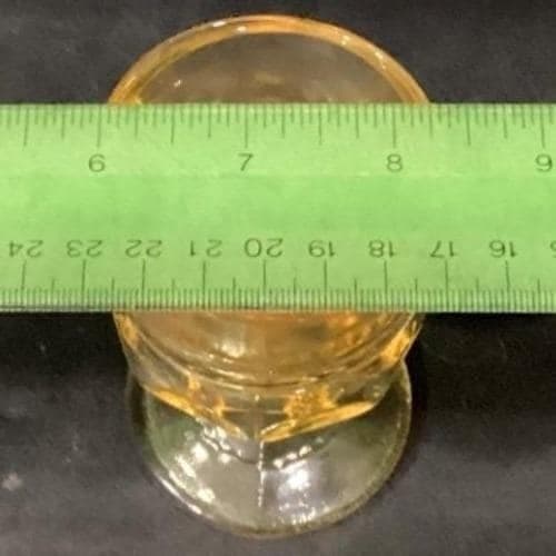 Indiana Glass Kings Crown Thumbprint Goblets, Set of 4, Vintage Yellow Stemware - Thumbnail 3