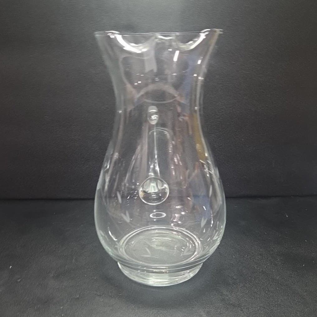 Princess House Heritage Crystal Pitcher, Vtg Floral Etched Glass, Beverage Jug - Thumbnail 3