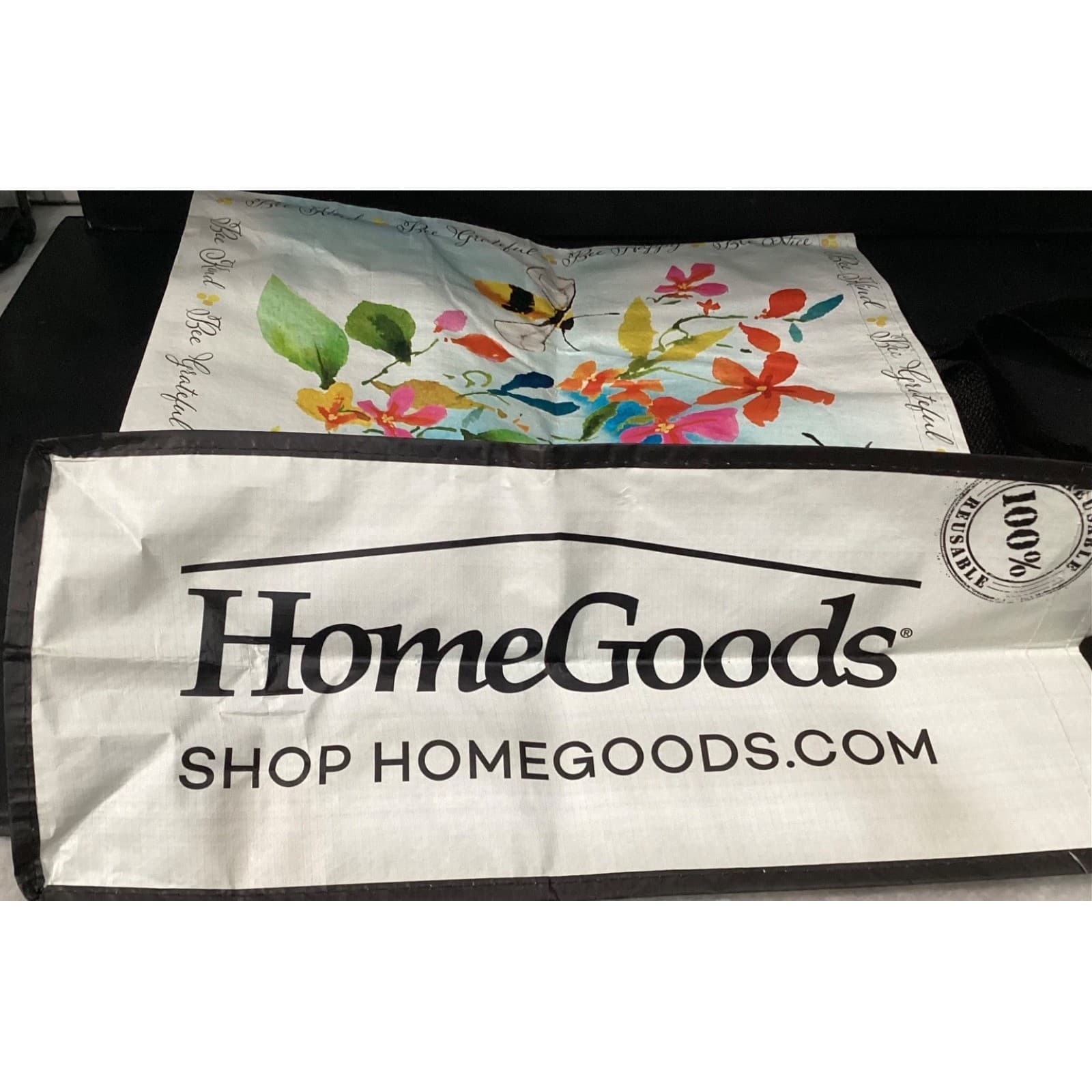 Home Goods Reusable Shopping Tote Bag Bundle, Lemon Floral Bee Kind Pink White - Thumbnail 14
