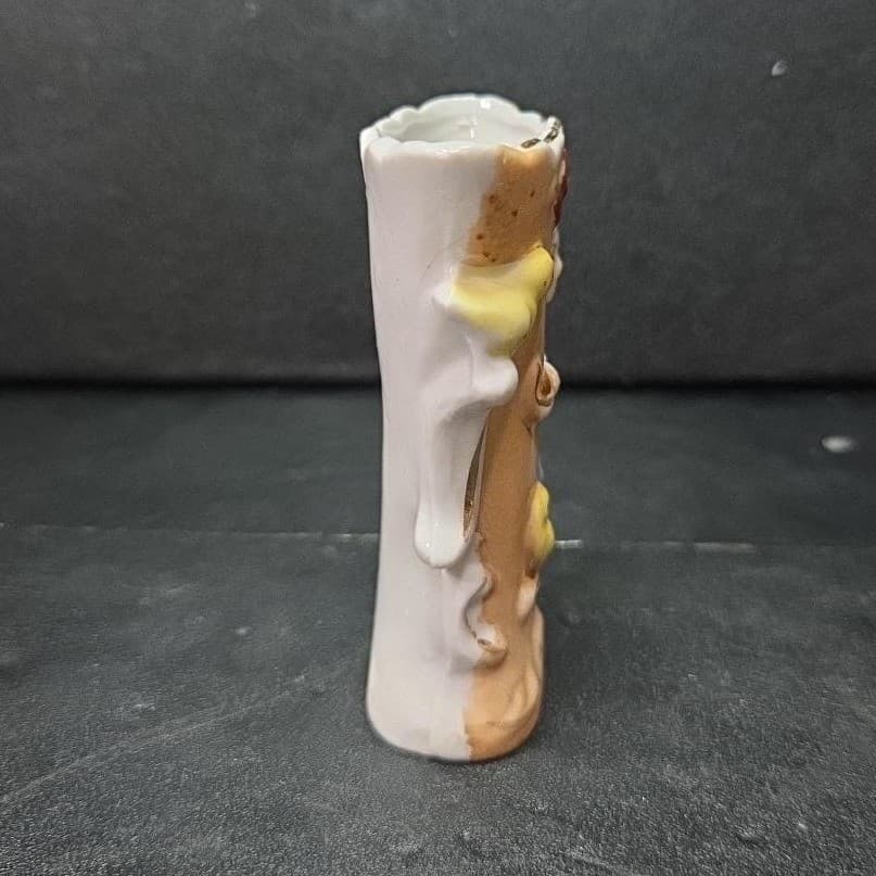 Japanese Antique Man Sculpted Bud Vase, Vintage Flower Holder, Mantel Decor - Thumbnail 5