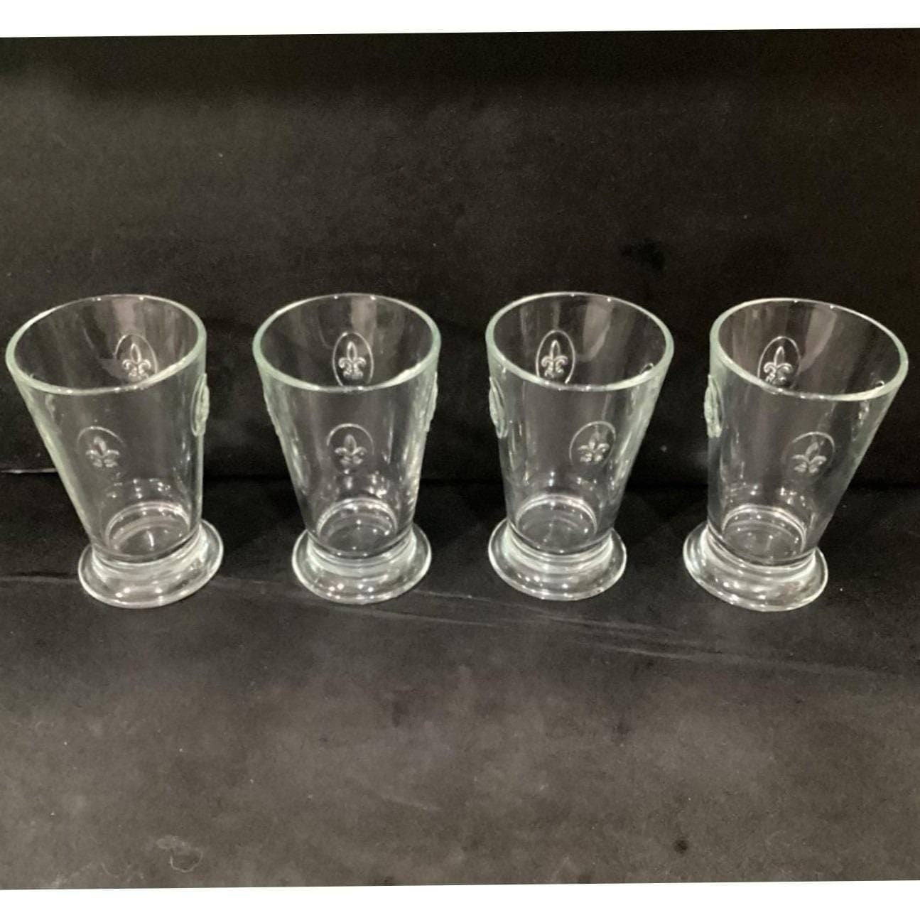 Lot of 4 La Rochere France Fleur De Lis Lys Tumblers Glass Barware Vintage - Thumbnail 12