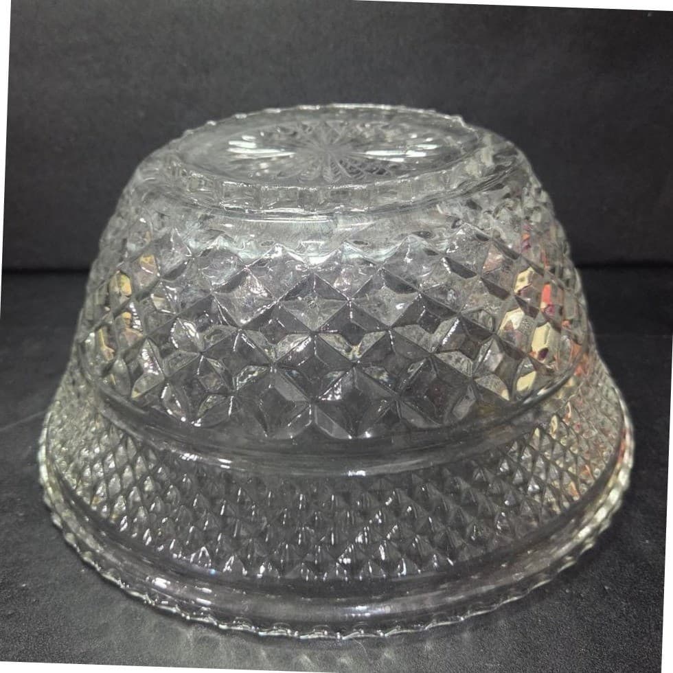 Anchor Hocking Wexford Serving Bowl, Vintage Clear Glassware, Table Centerpiece - Thumbnail 8